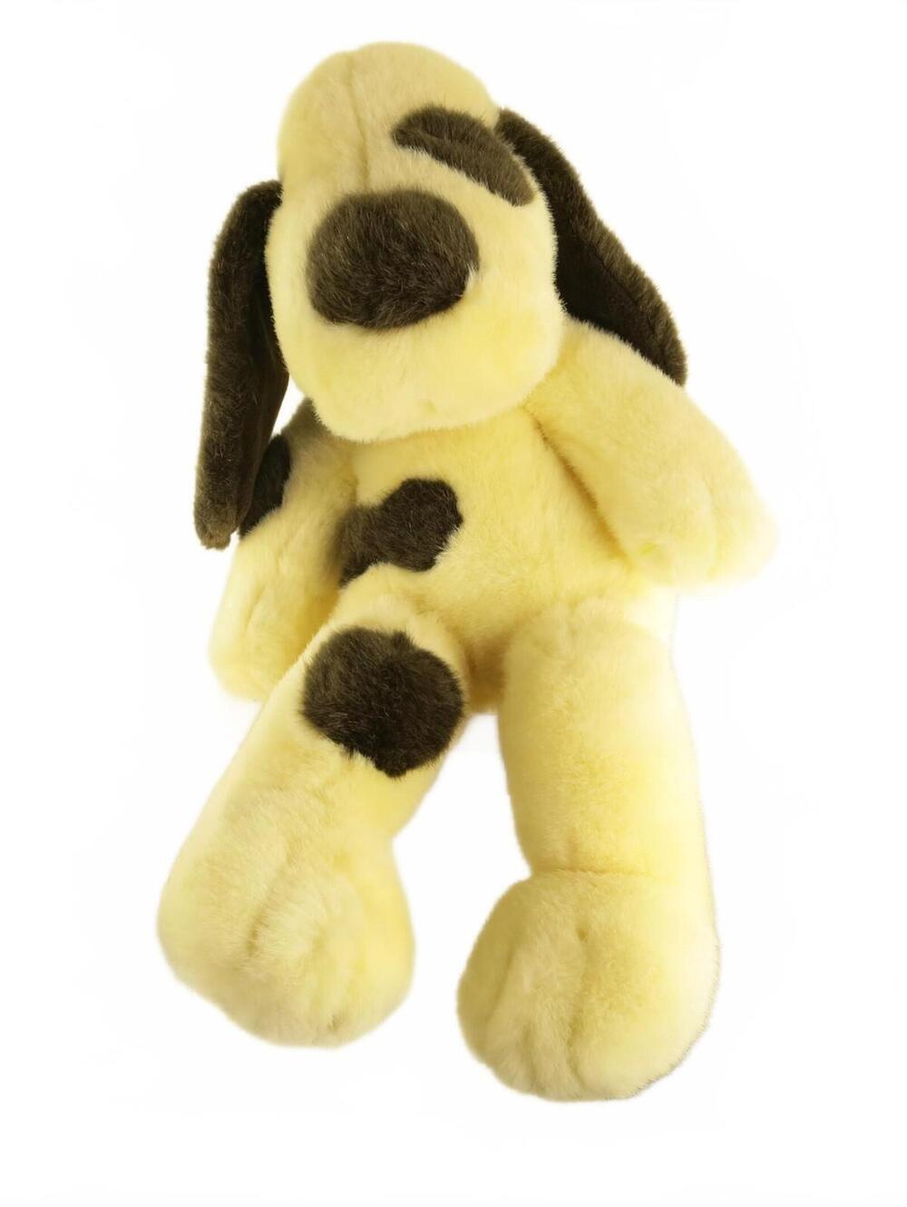 Vintage 1996 Manhattan Toy Company Puppy Dog Plush Brown Light Yellow 14”
